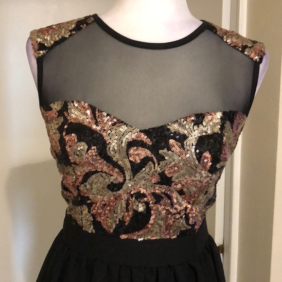 Gold sequin Black Skater Mini - Picture 5 of 8